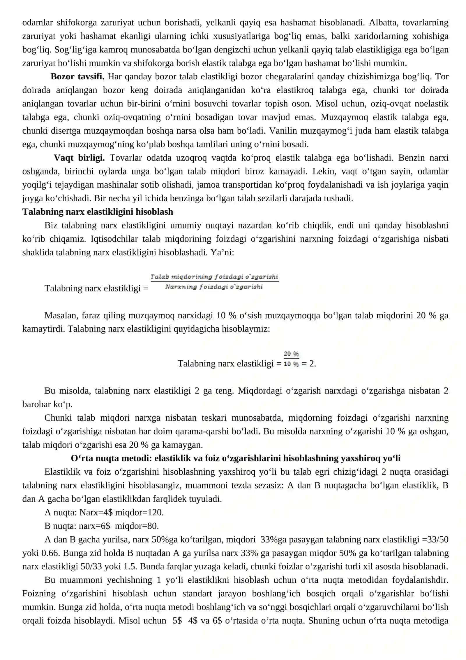 TALAB VA TAKLIF ELASTIKLIKLIGI 2