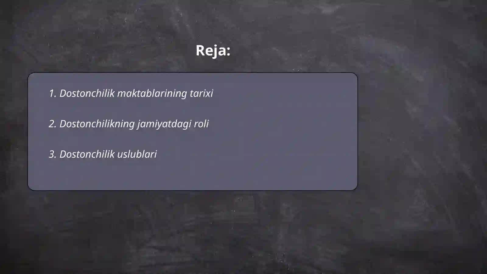 Dostonchilik maktablari haqida taqdimot 2