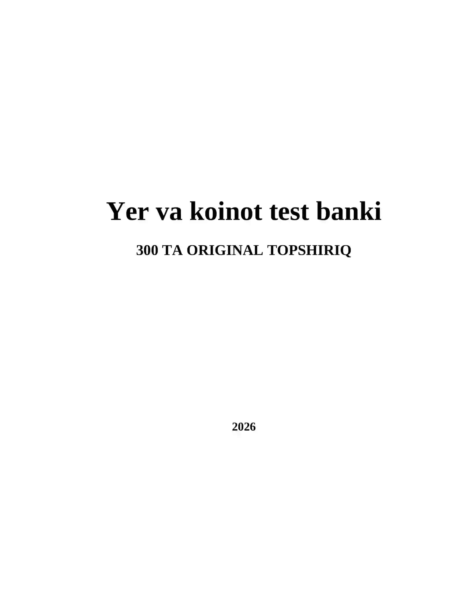 Yer va koinot test banki 2