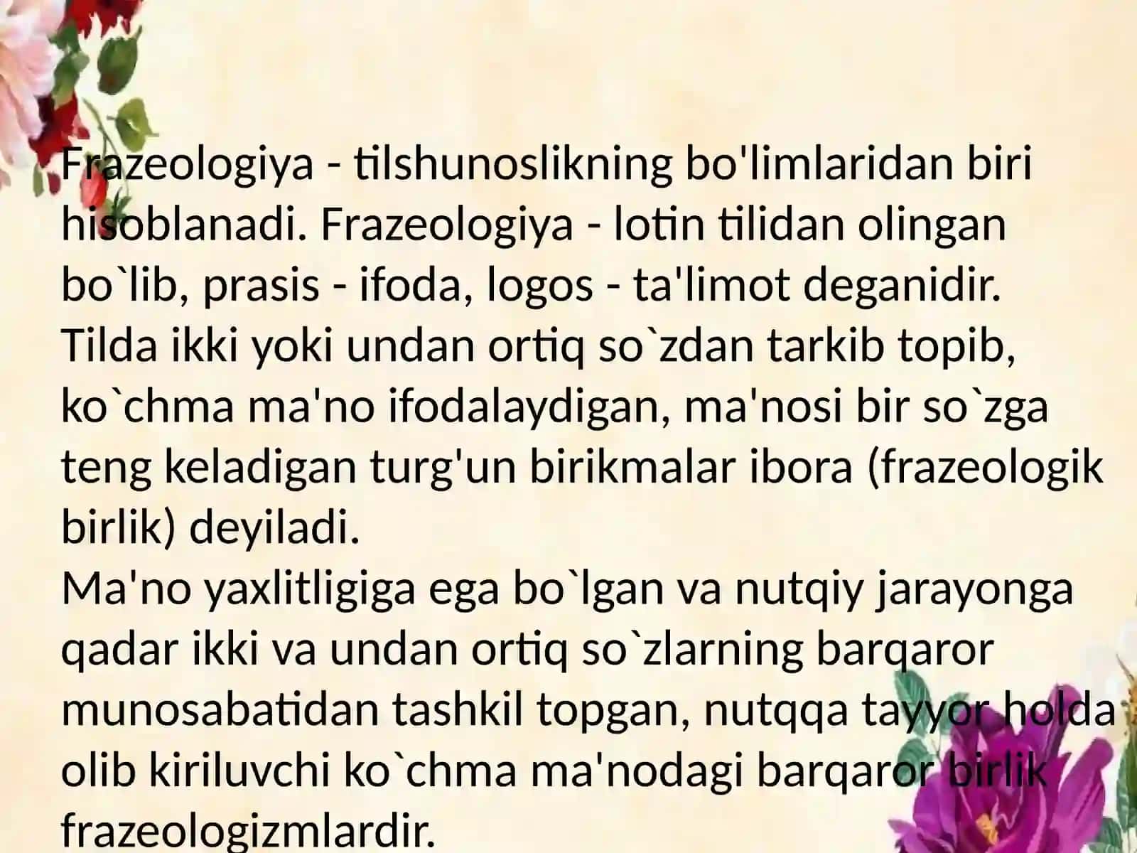 Frazeologizmlar nutqni boyituvchi vositalar 2