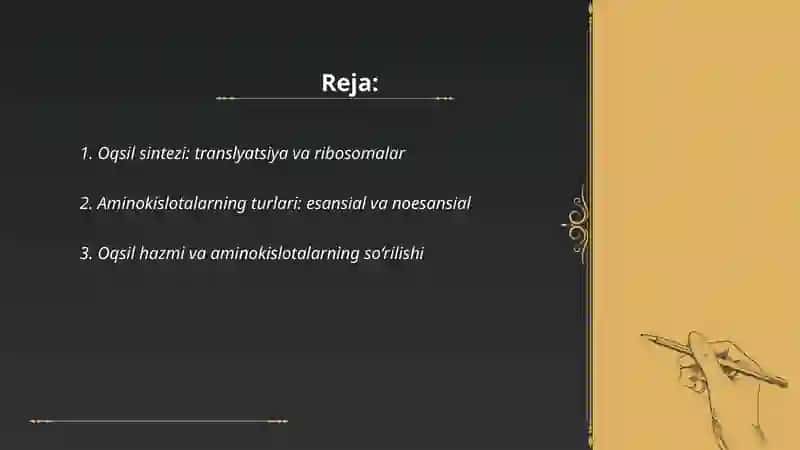 Oqsillar almashinuvi 2