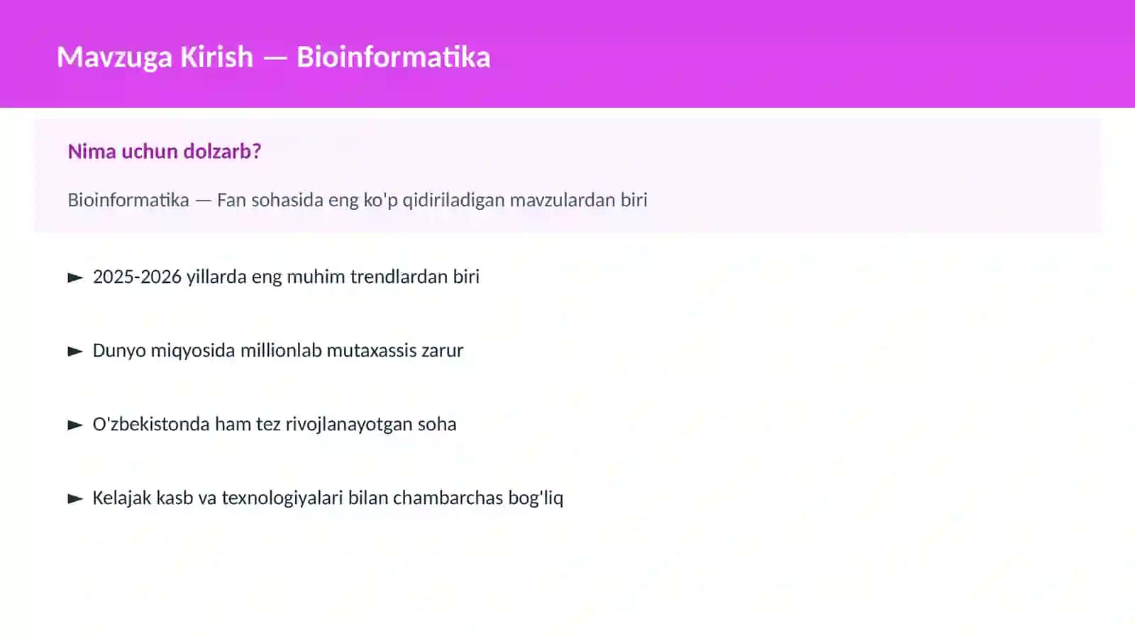 Bioinformatika 2