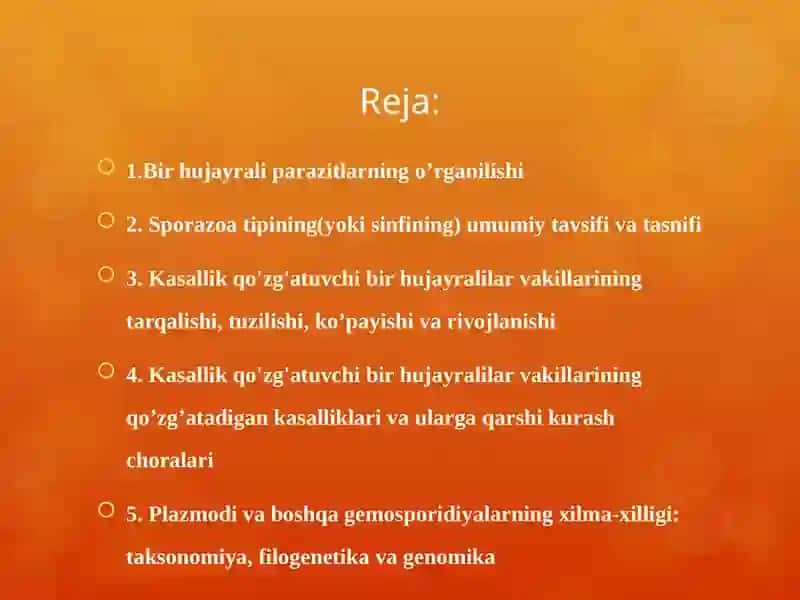 Kasallik qo’zg’atuvchi bir hujayralilar 2