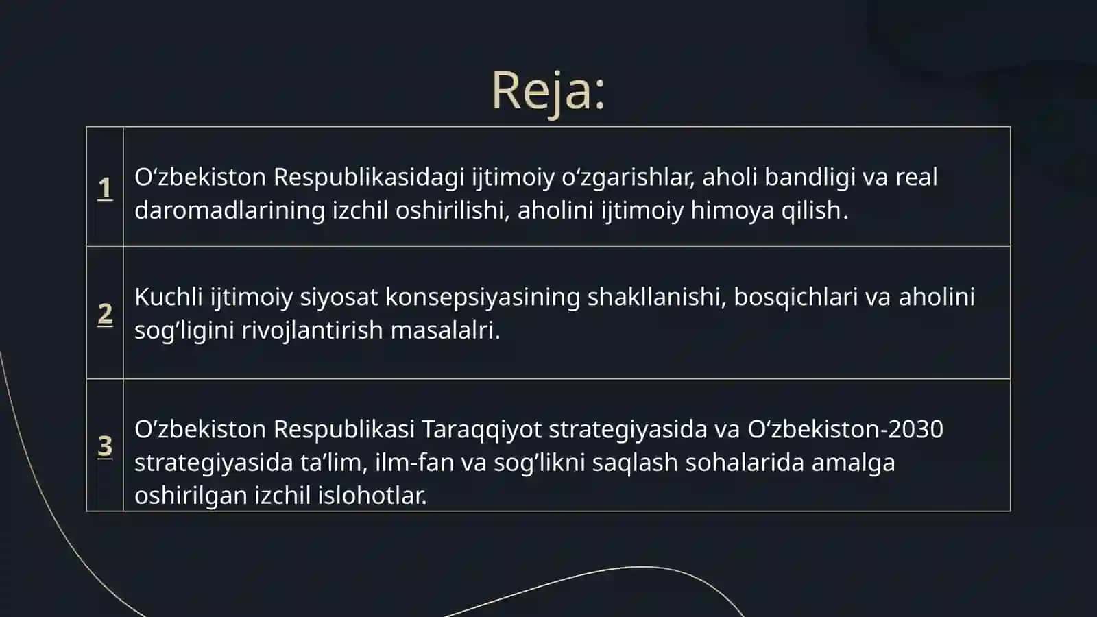 O'zbekiston Respublikasida ijtimoiy sohadagi islohatlar 2