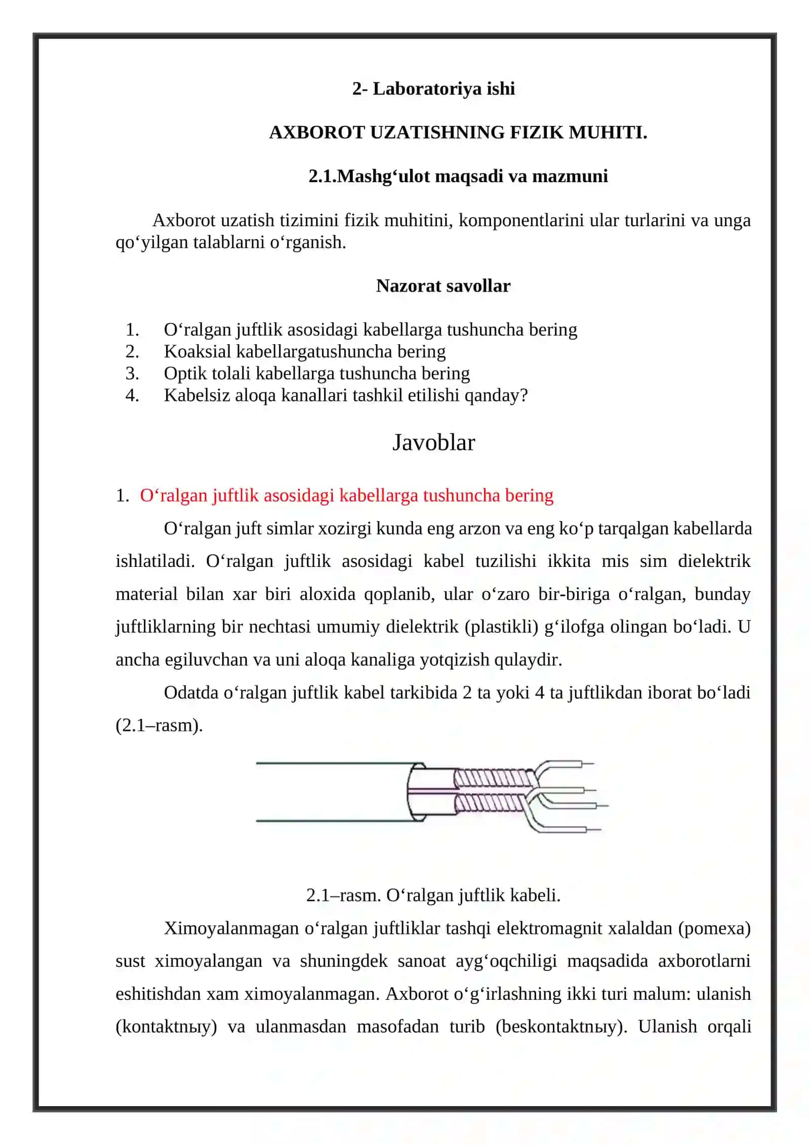AXBOROT UZATISHNING FIZIK MUHITI 2