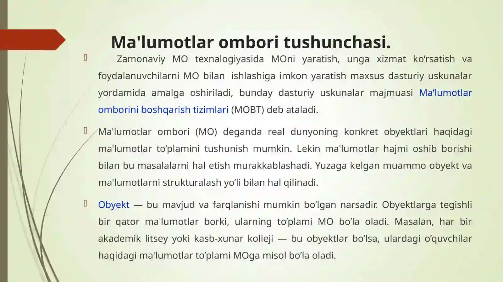 Microsoft ACCESSda ma'lumotlar ombori yaratish 2