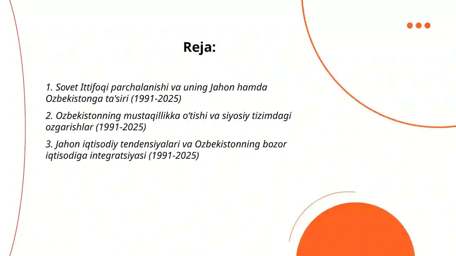 1991-2025 yillarda Jahondagi va Ozbekistondagi ozgarishlar 2