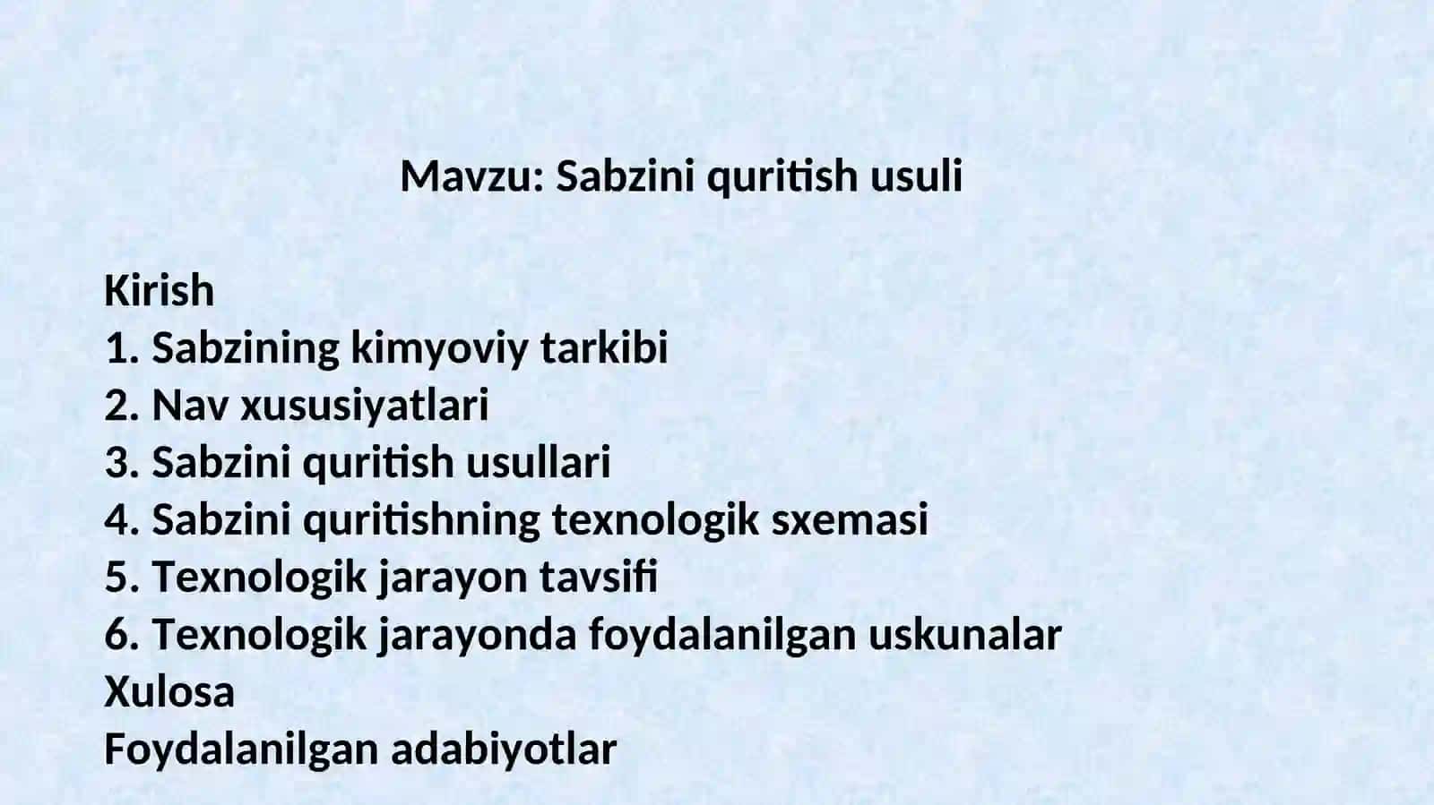 Sabzini quritish usuli 2