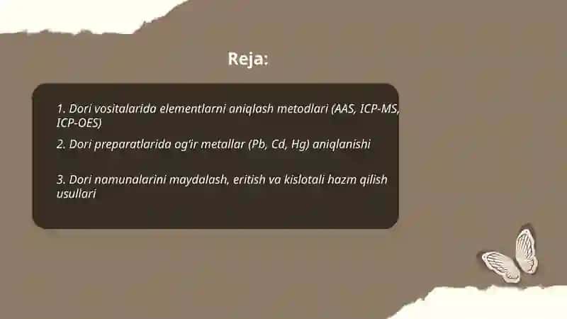 Dori vositalarini element analizi 2