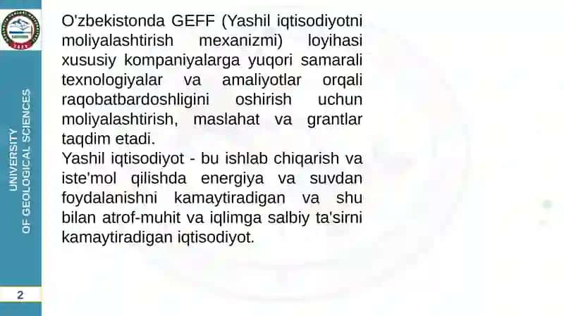 Yashil iqtisodiyot 2