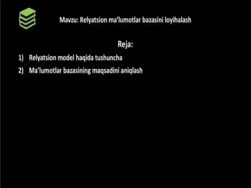Ma'lumotlar bazasi 2