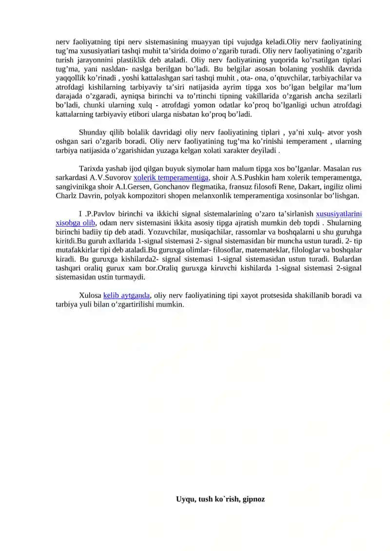 Oily nerv faoliyatining tiplari 2