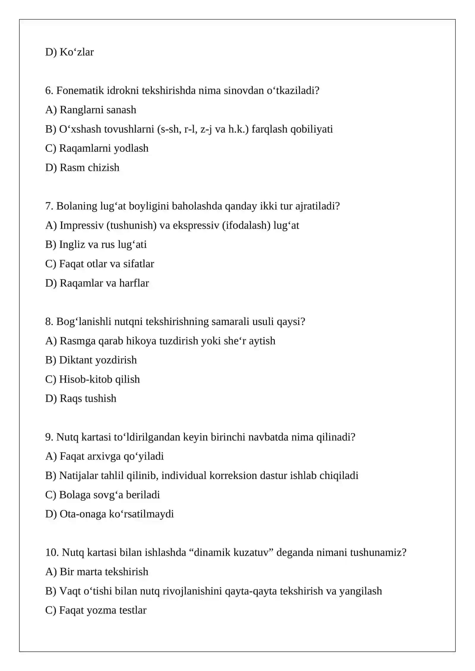 Nutq kartasi bilan ishlash usullari 2