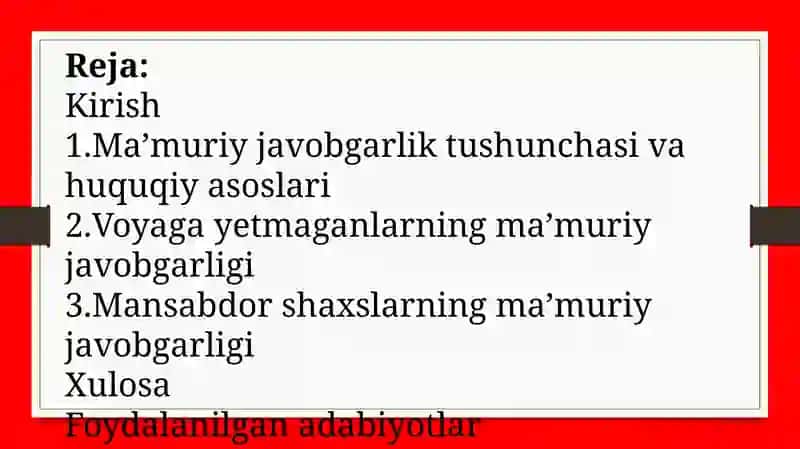 Voqiyatga etmaganlarning va mansabdor shaxslarning ma’muriy javobgarligi 2
