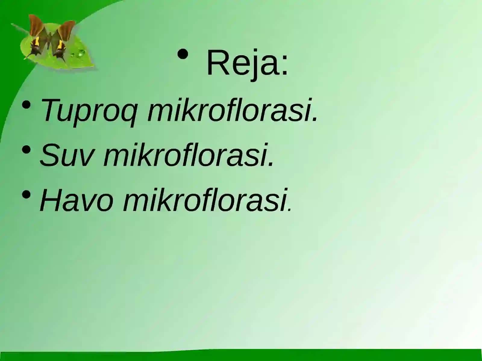 Mikroorganizmlarning biosferada gi`rni 2