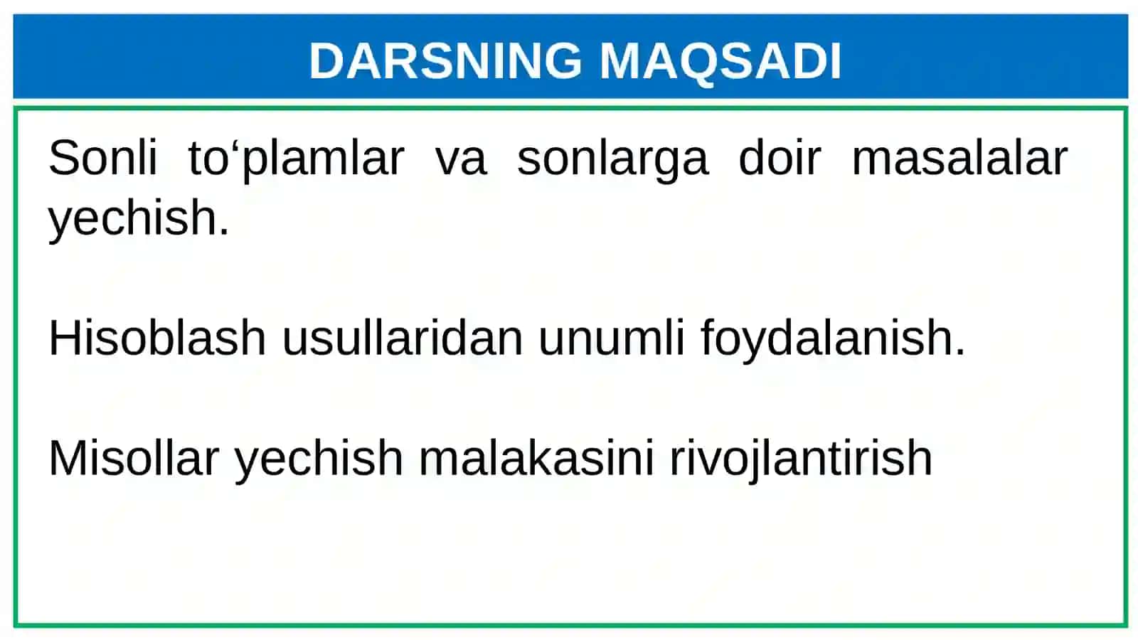 7-dars: Nomanfiy butun sonlar to‘plami 2