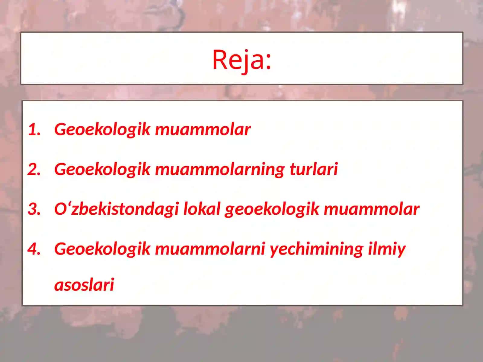 O‘zbekistonning geoekologik muammolari 2