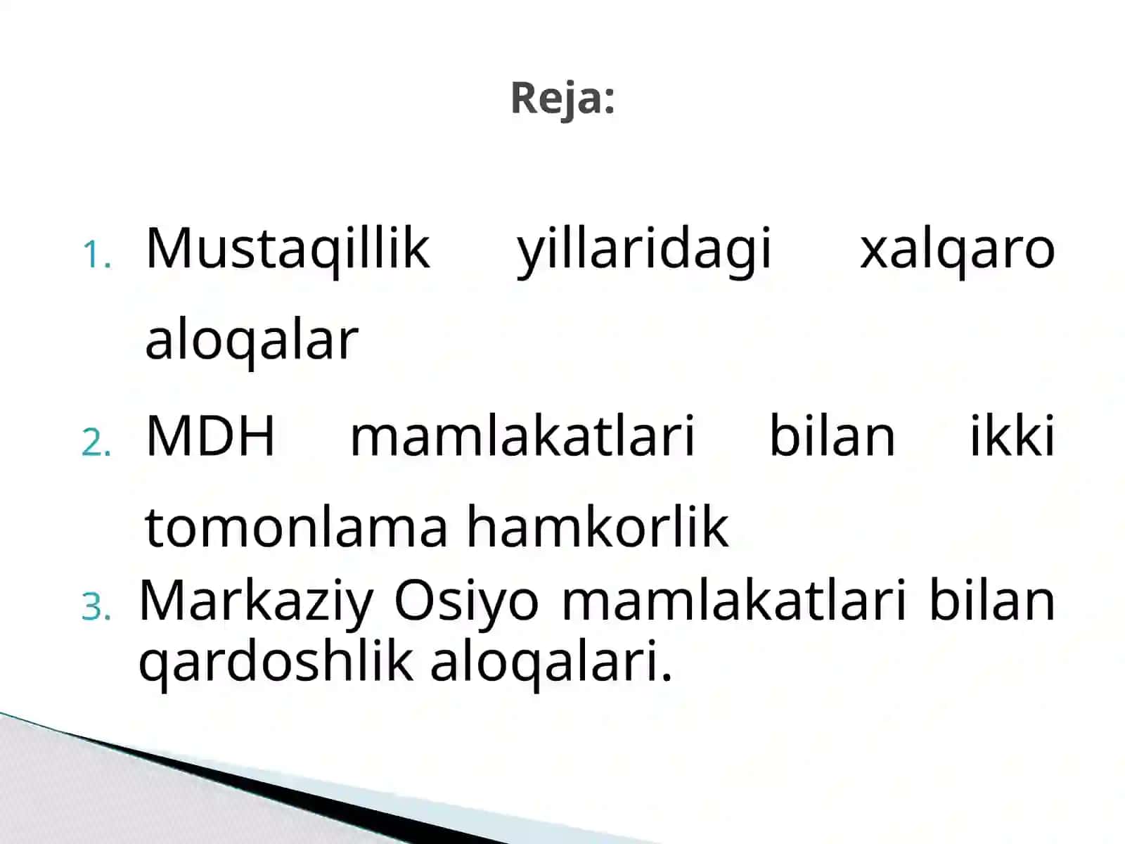 Mustaqillik yillarida xalqaro aloqalar 2