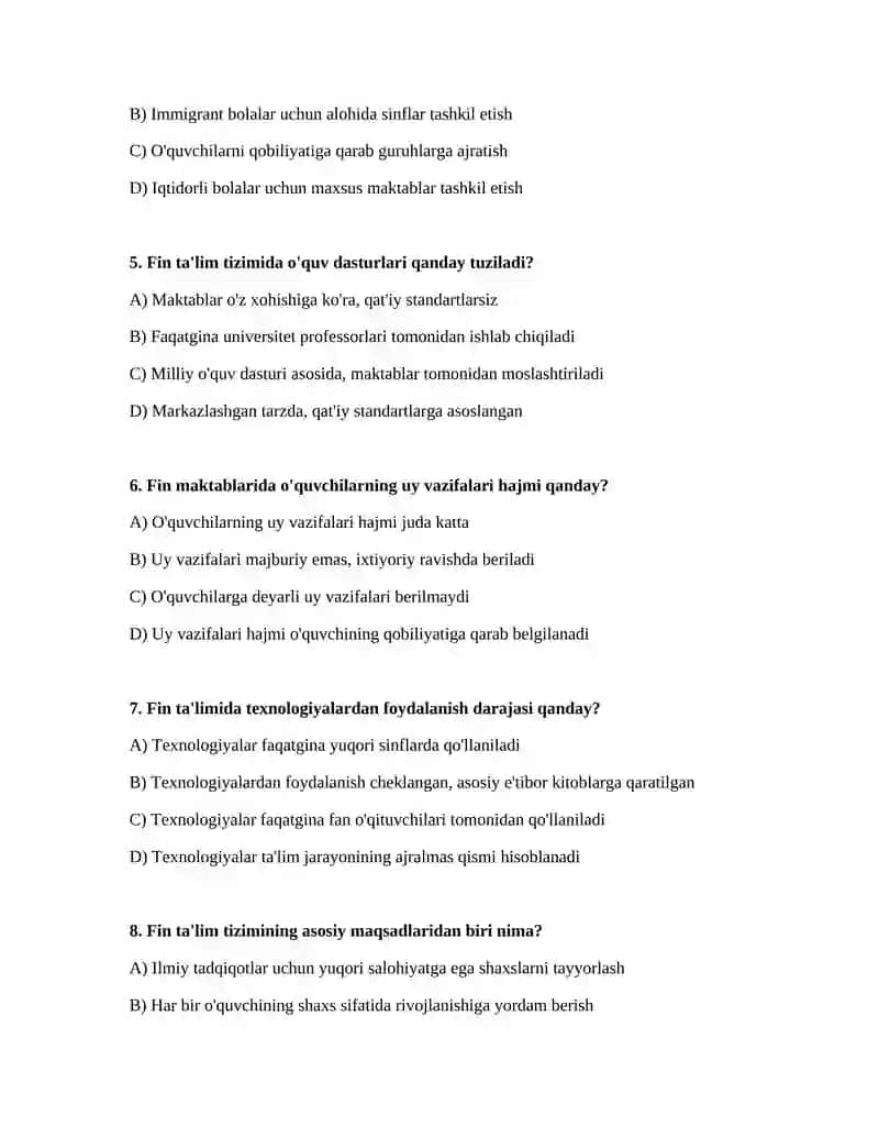 Finlandiya taʼlim standartlari 2