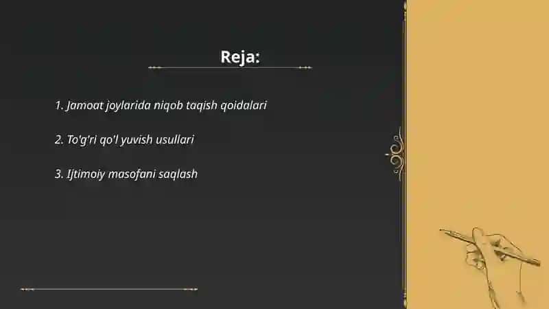 Jamoat joylarida niqob taqish qoidalari 2