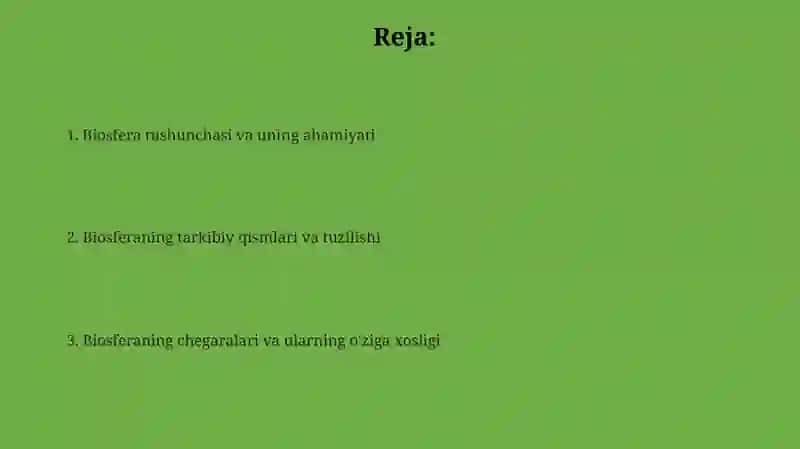 Biosfera haqida tushuncha va uning chegaralari 2
