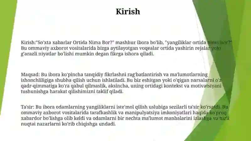 So'xta xabarlar Ortida Nima Bor? 2
