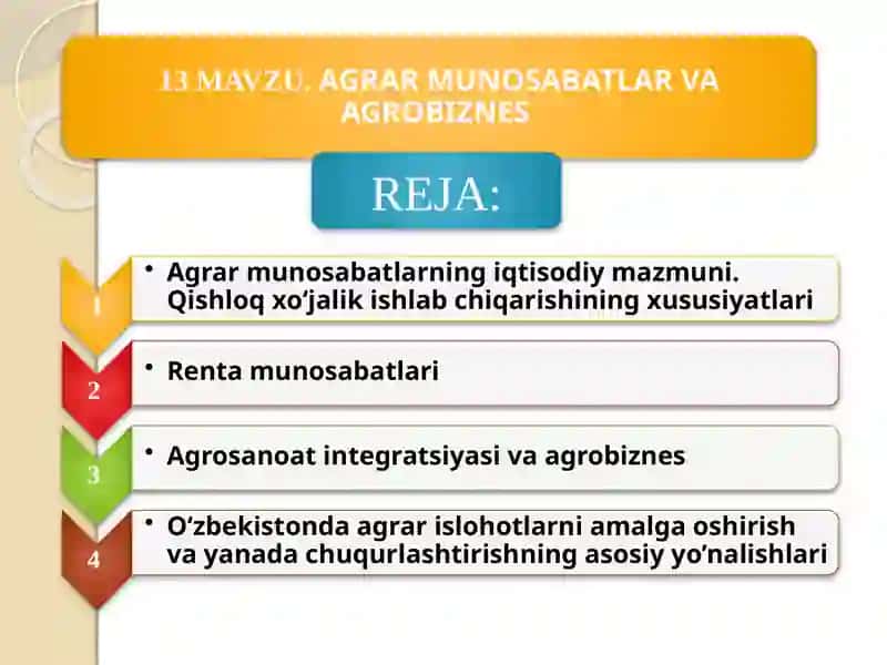 AGRAR MUNOSABATLAR VA AGROBIZNЕS 2