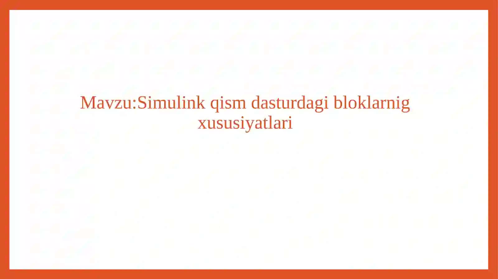 Simulink qismdastur blocklari 2
