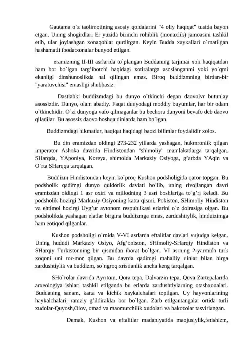 Buddaviylik va xristianlik dini tarixi va falsafasi 2