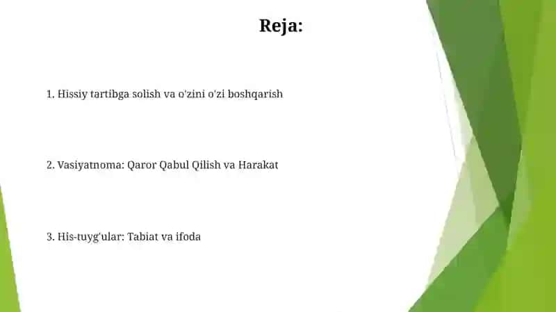 Shaxsning hissiy, irodaviy sohasi 2
