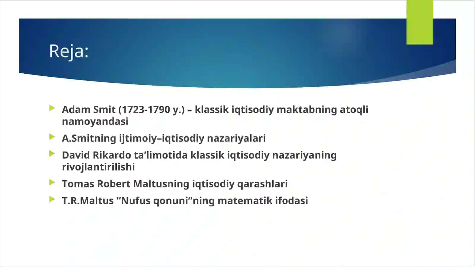 KLASSIK IQTISODIY MAKTABNING RIVOJLANISHI 2