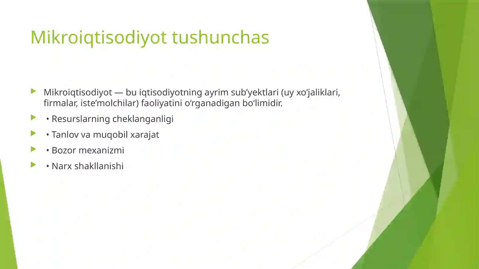 Mikroiqtisodiyotga kirish 2