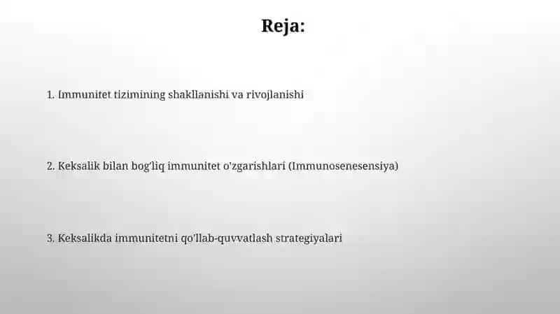 Immunitet tizimining shakllanishi va rivojlanishi 2