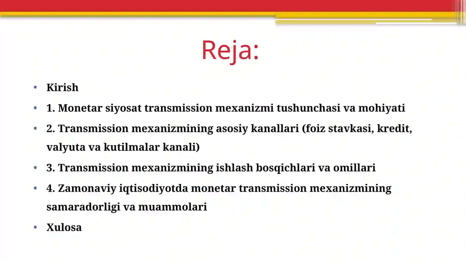 Monetar siyosatning transmission mexanizmi 2