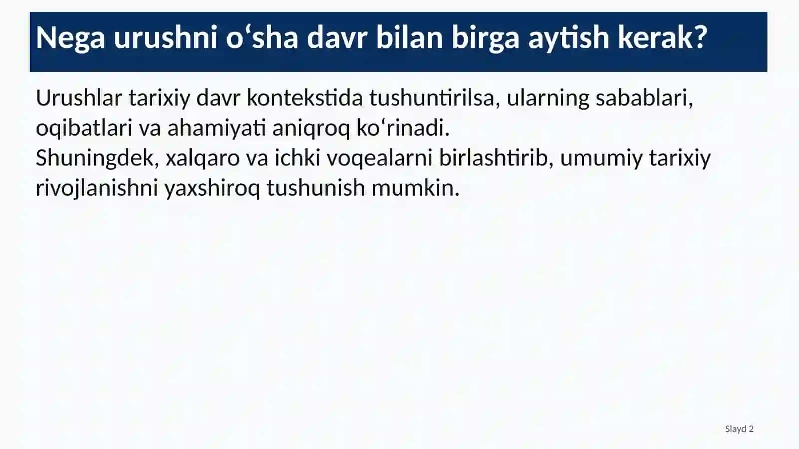 Tarixiy davrlar (umumiy tasnif) 2