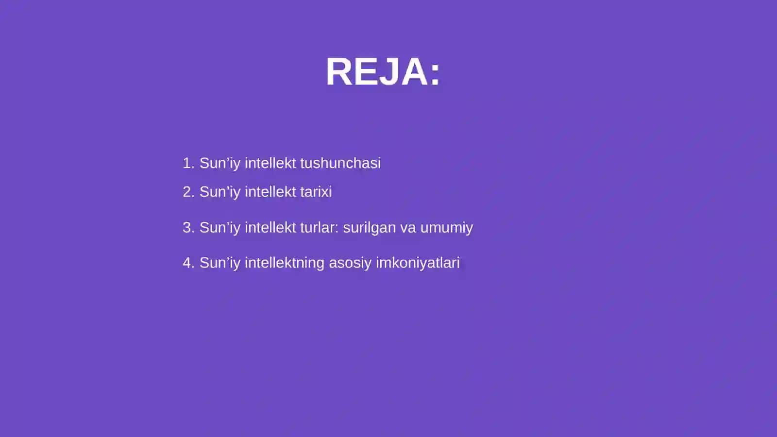 Sun’iy intellekt tizimlari 2