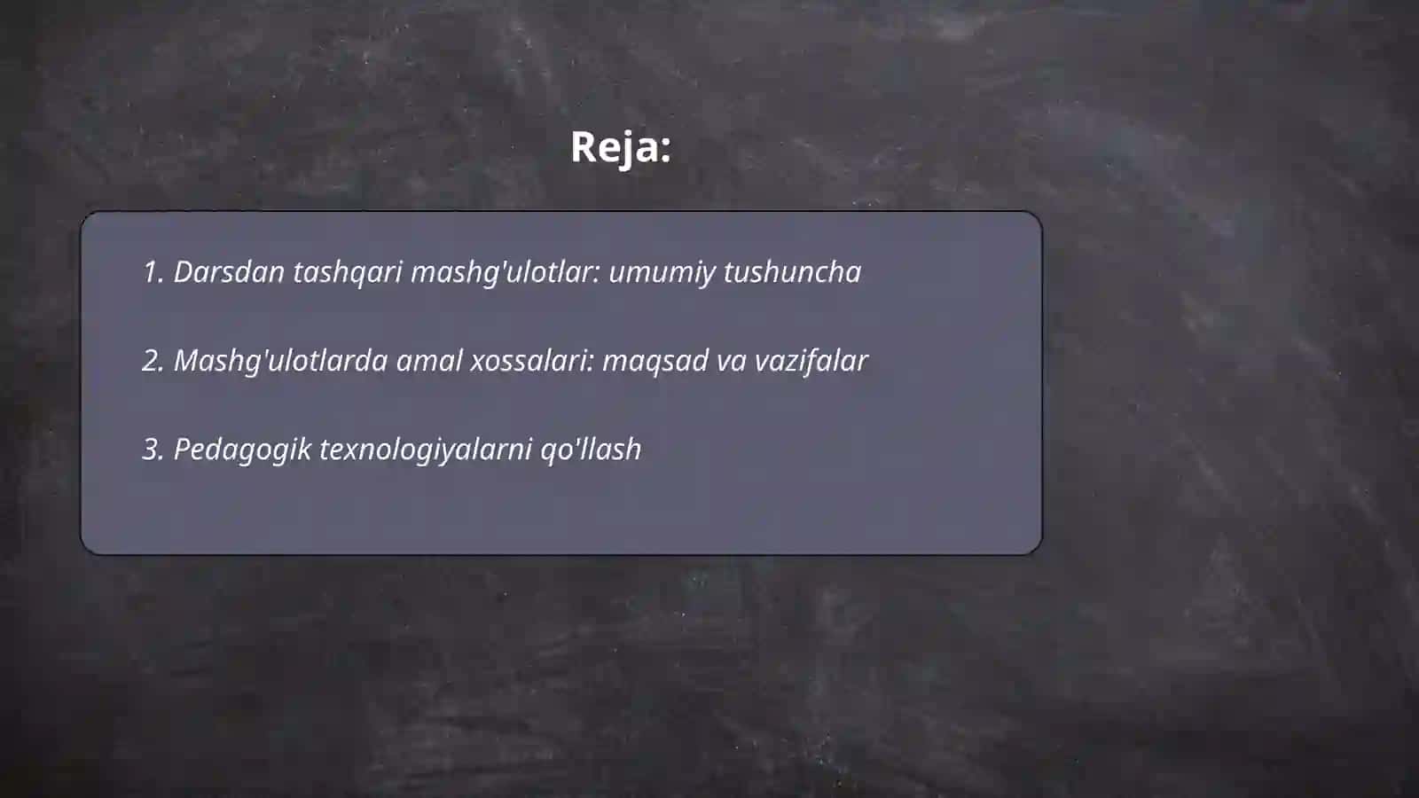 Darsdan tashqari mashg'ulotlarda amal xossalari 2