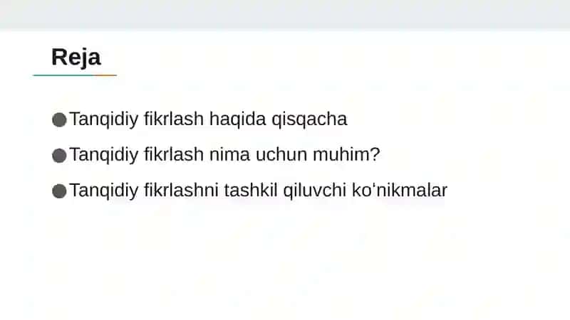 Tanqidiy fikrlash 2