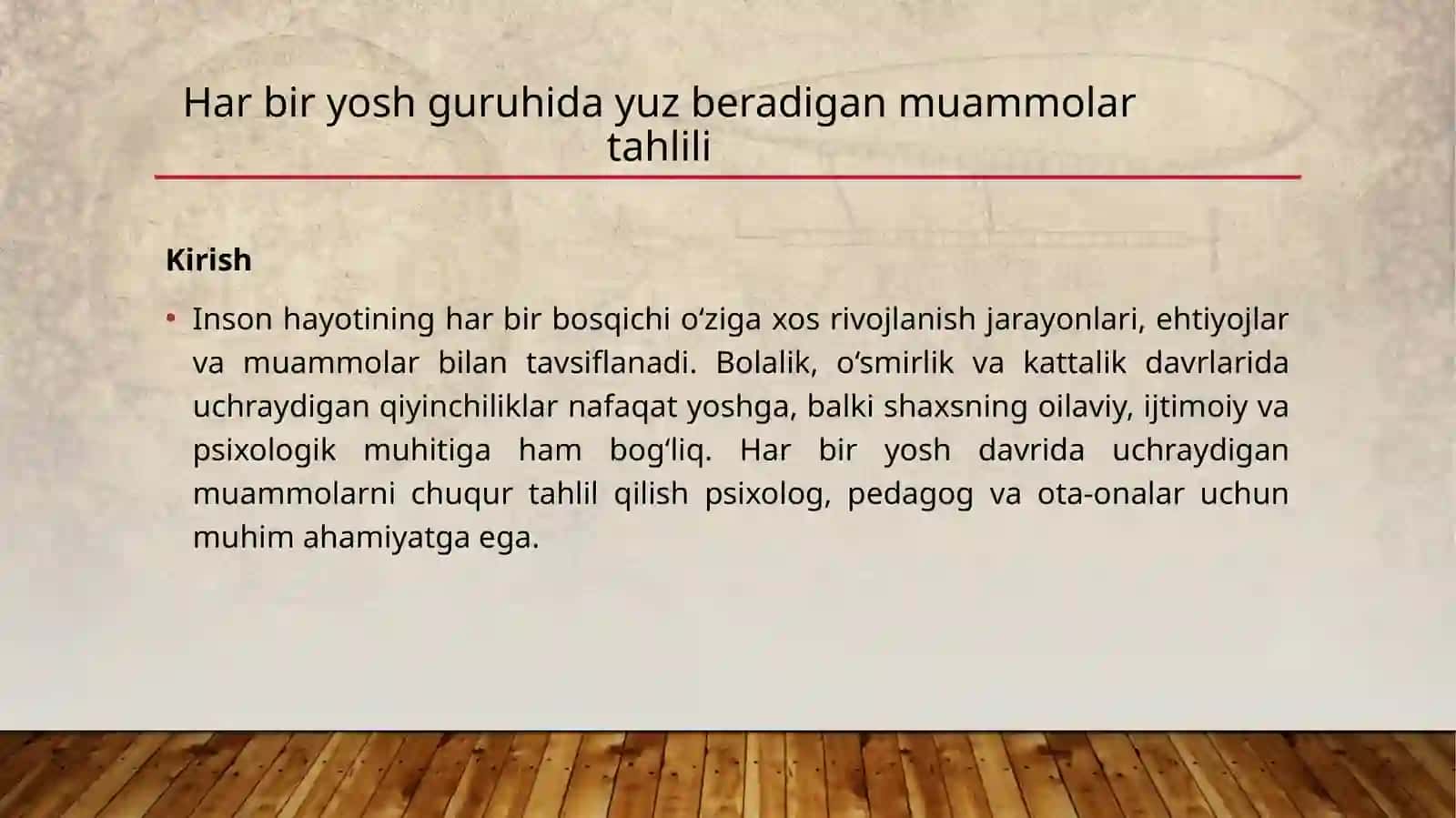 Har bir yosh guruhida yuz beradigan muammolar tahlili 2