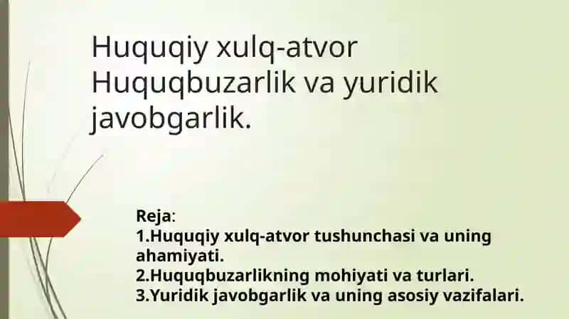 Huquqiy xulq-atvor 2