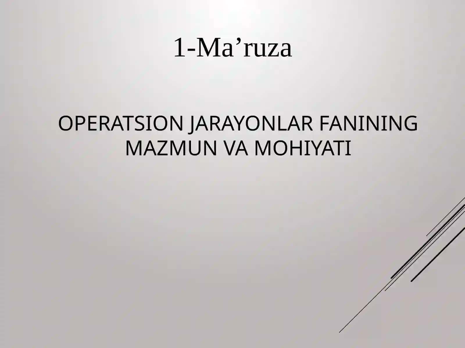 Operatsion jarayonlar 2
