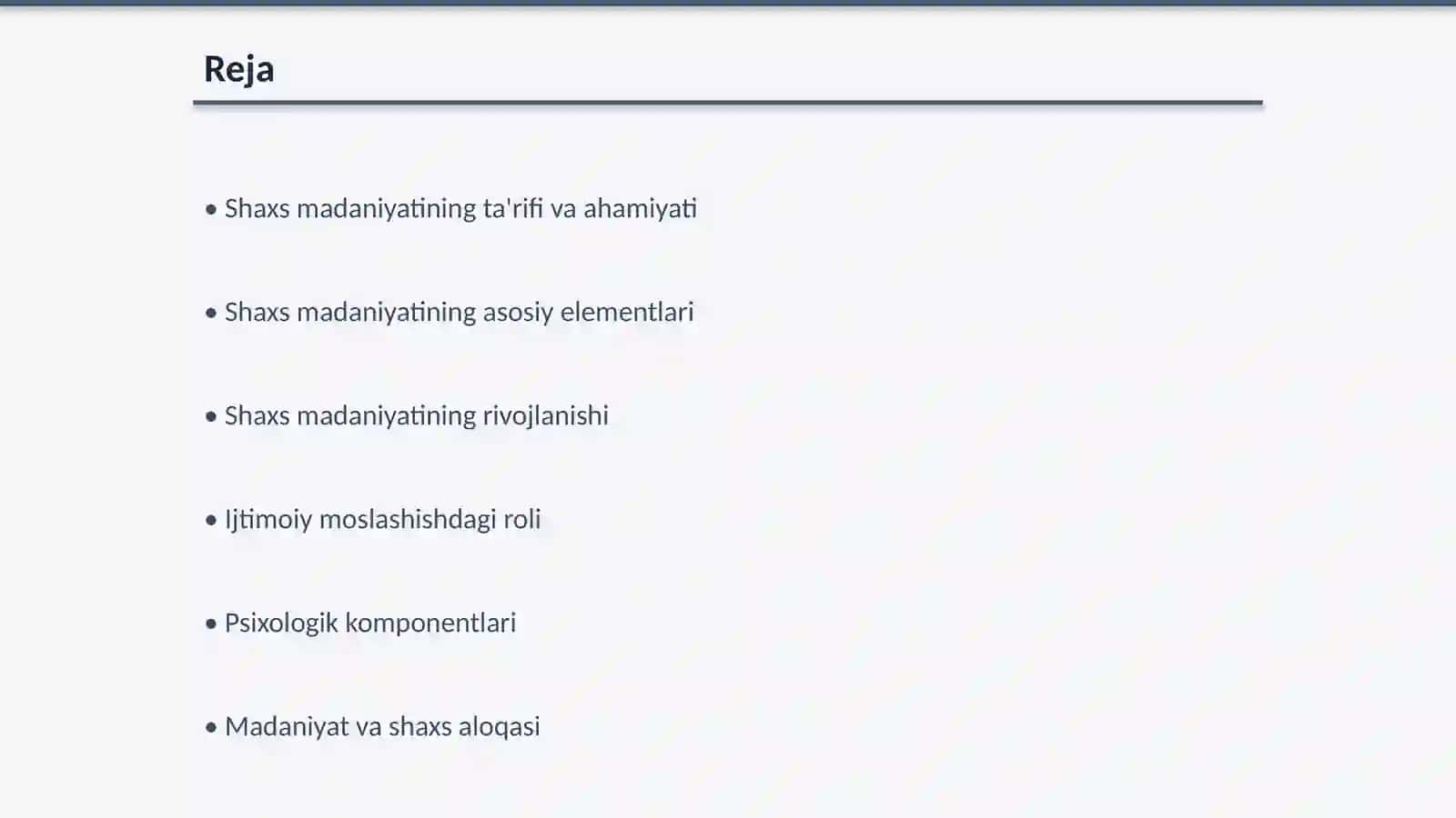 Shaxs madaniyatining asosi 2