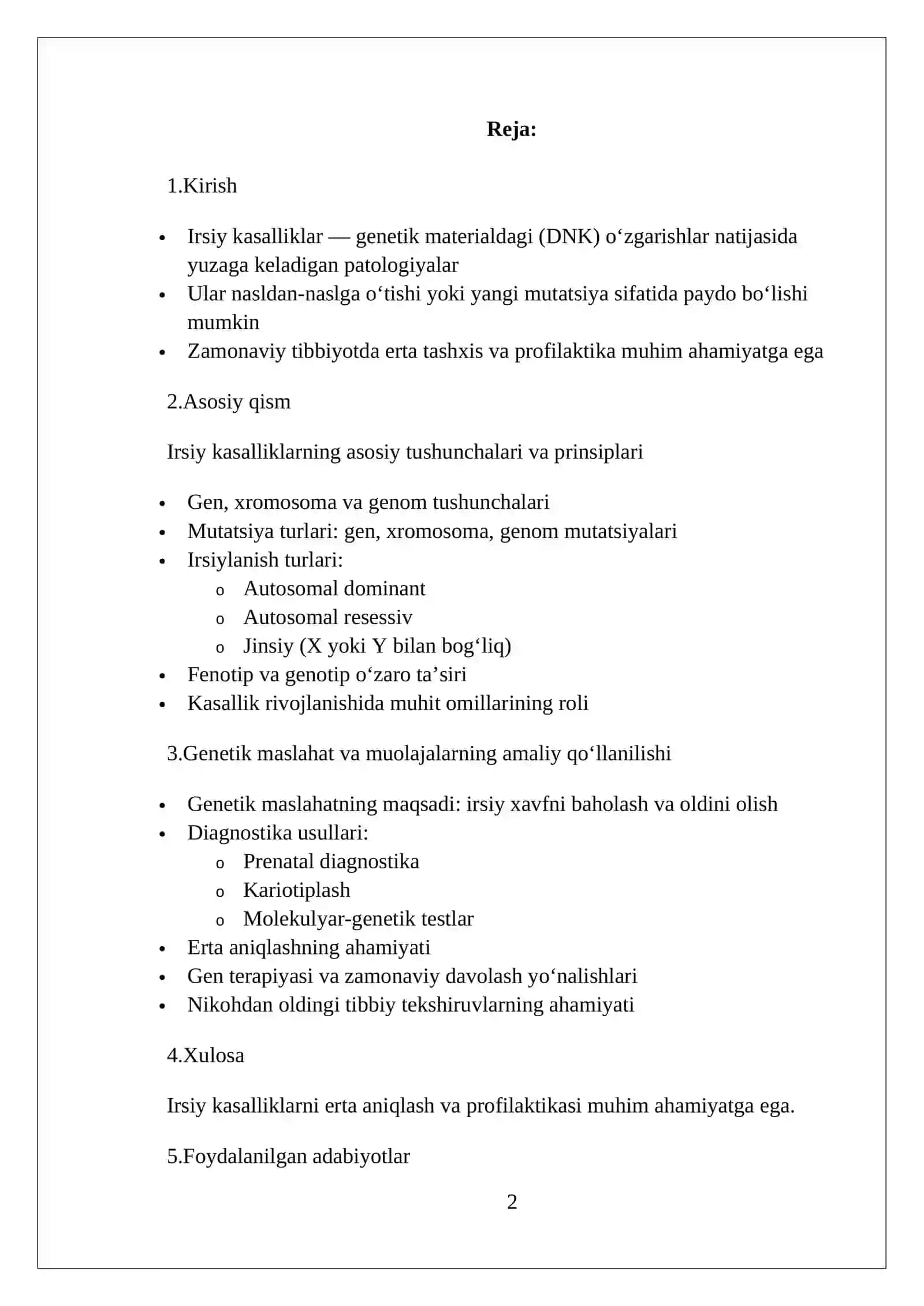 IRSIY KASALLIKLAR PROFILAKTIKASI PRINSIPLARI 2