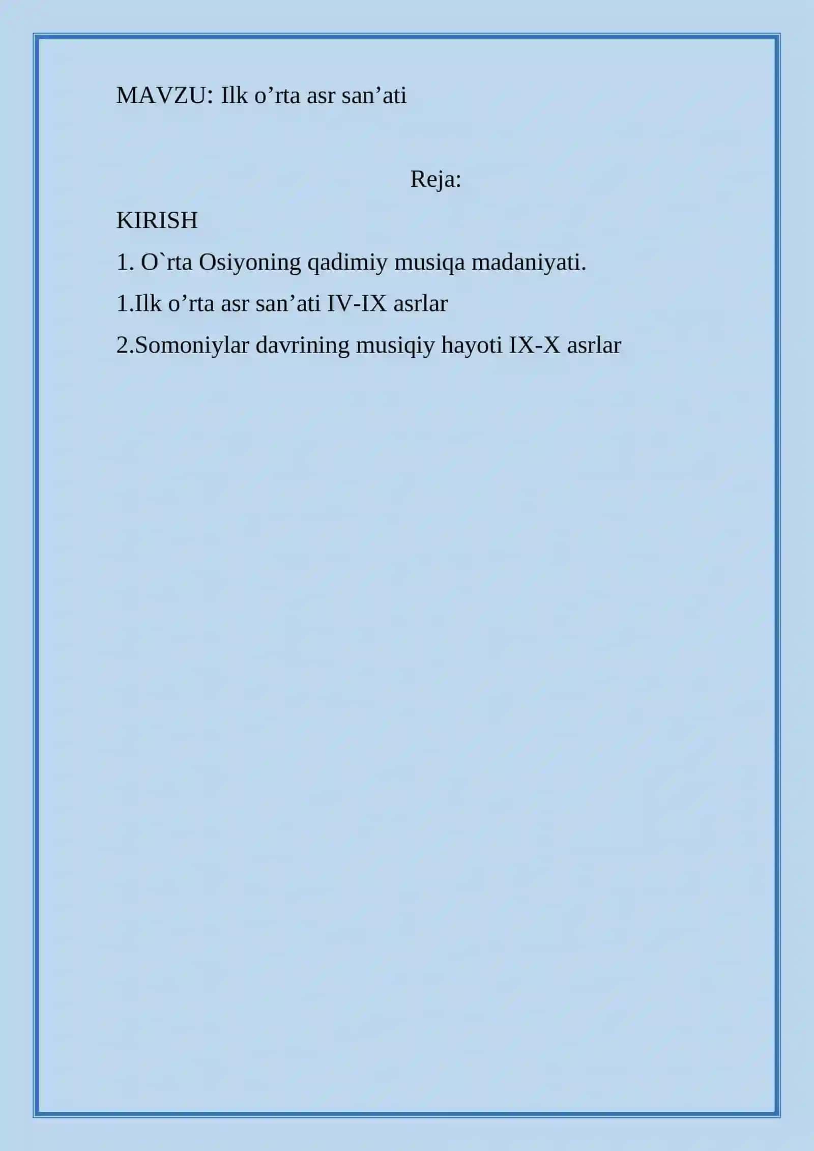 Ilk o’rta asr san’ati 2