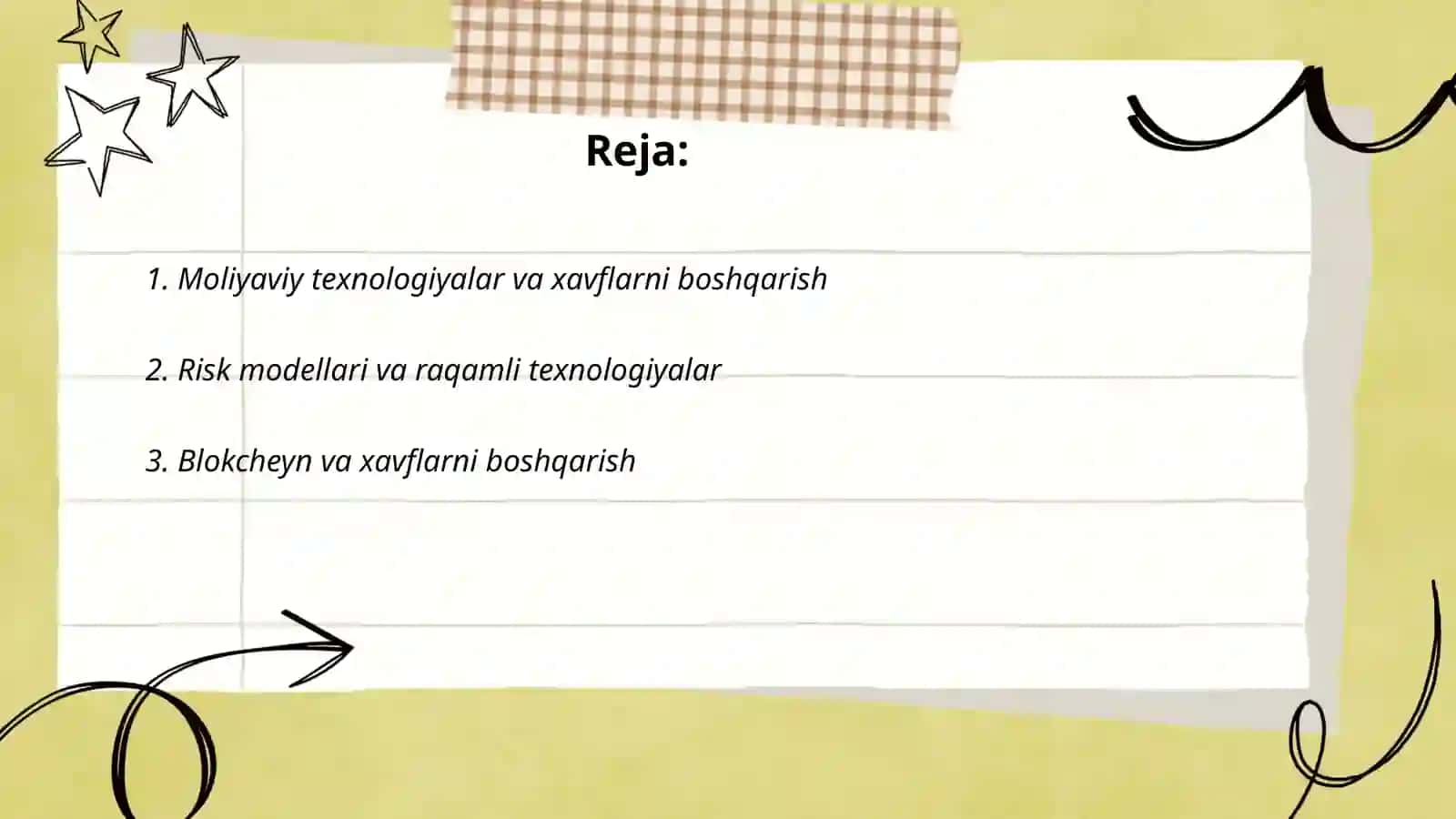 Risqlarni boshqarishda moliyaviy texnalogiyalar 2