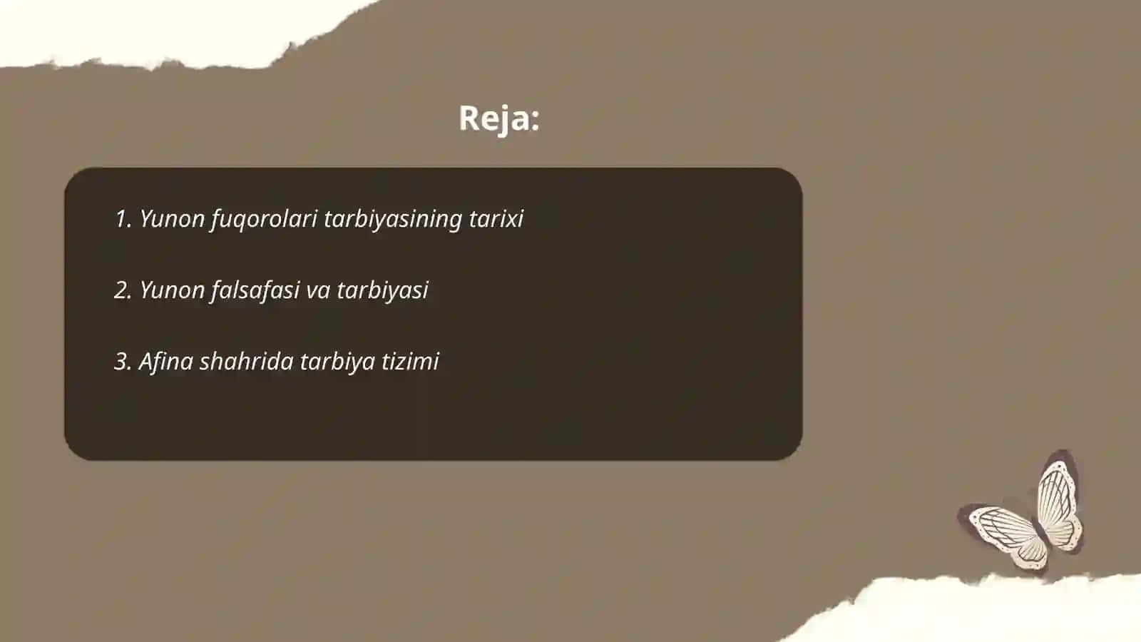 Yunon fuqorolari tarbiyasi 2