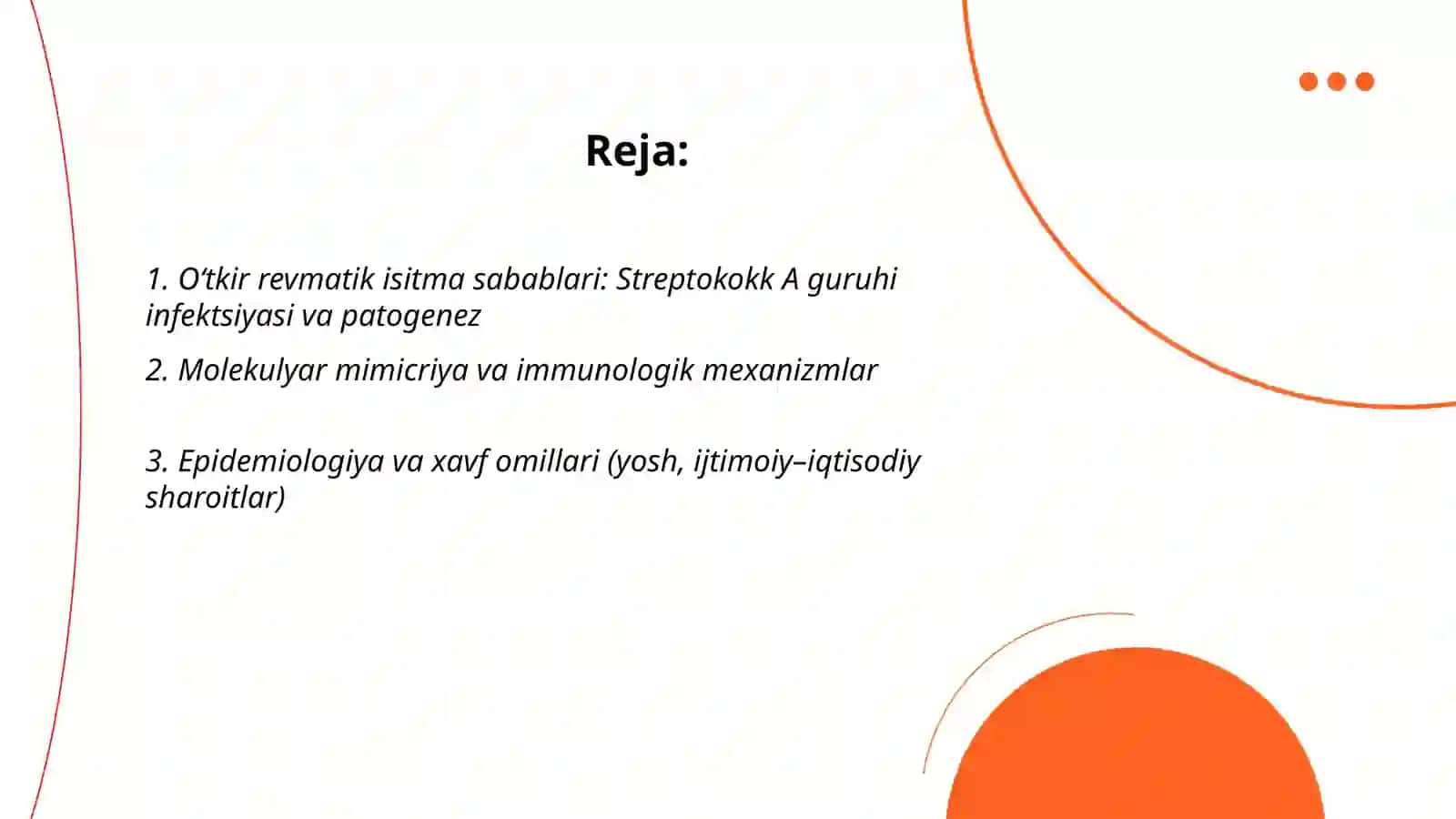 Oʻtkir revmatik isitma kasalligi sabablari klinik belgilari davolash va oldini olish choralari 2