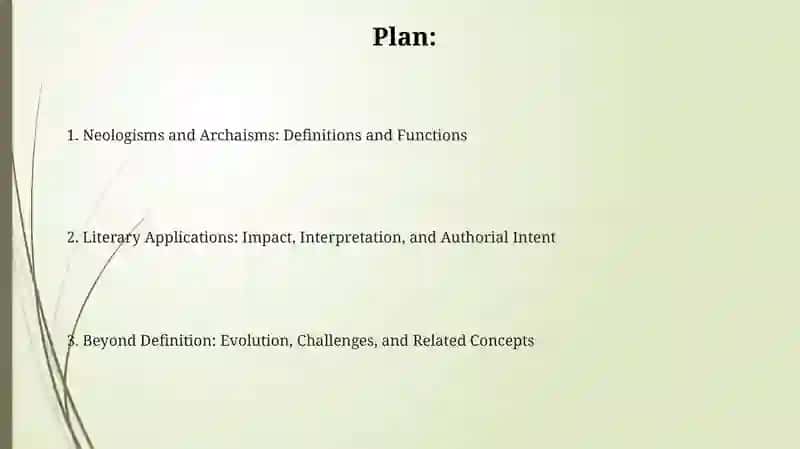 Special Literary vocabulary Neologisms Archaims 2