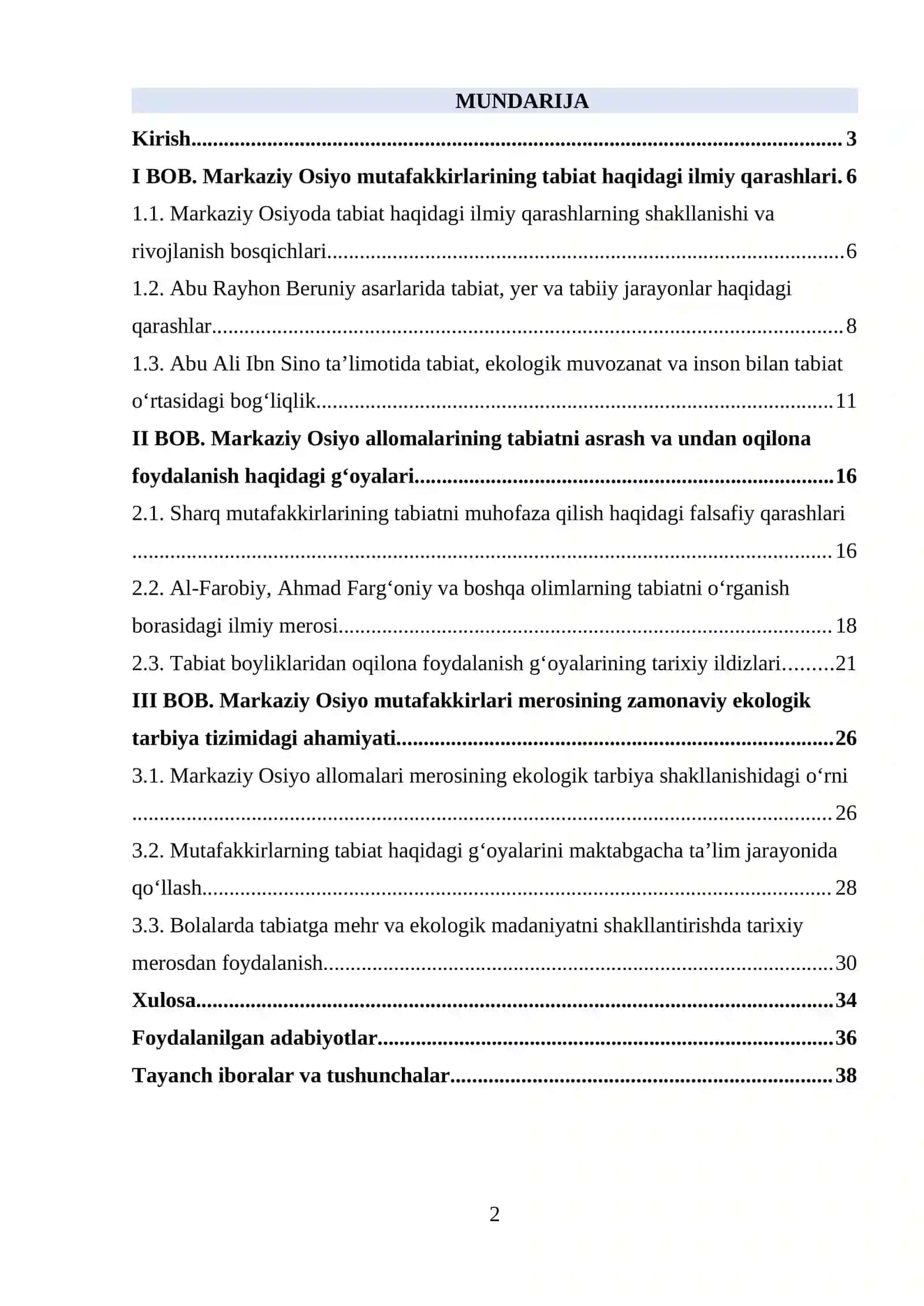 Markaziy Osiyo mutafakkirlarining tabiat haqidagi ilmiy qarashlari 2