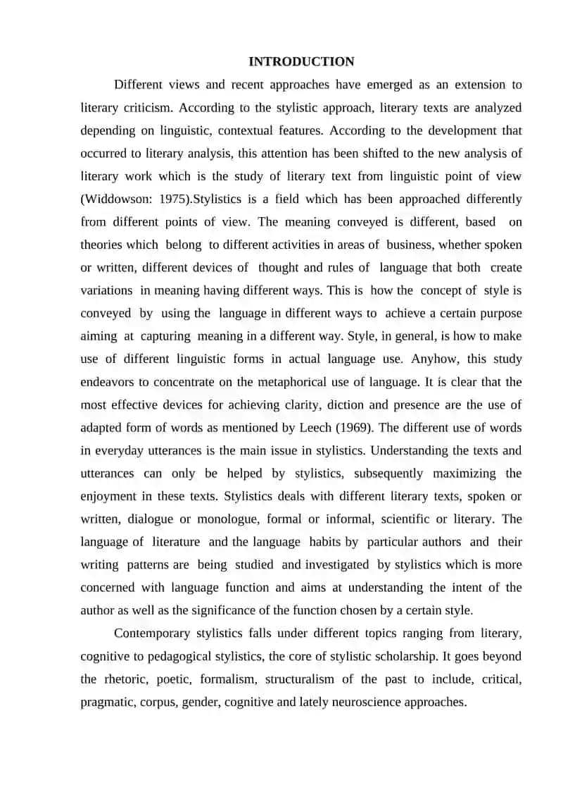 The Chief Criticism of the Short Stories 2